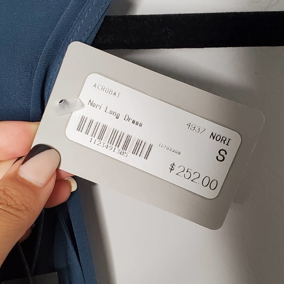 ACROBAT Nori Navy Blue Sleeveless High-Low Long Dress Sz Small S - Picture 5 of 8